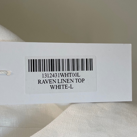 NWT Reformation Raven White Linen Top (Size L) - Picture 5 of 8